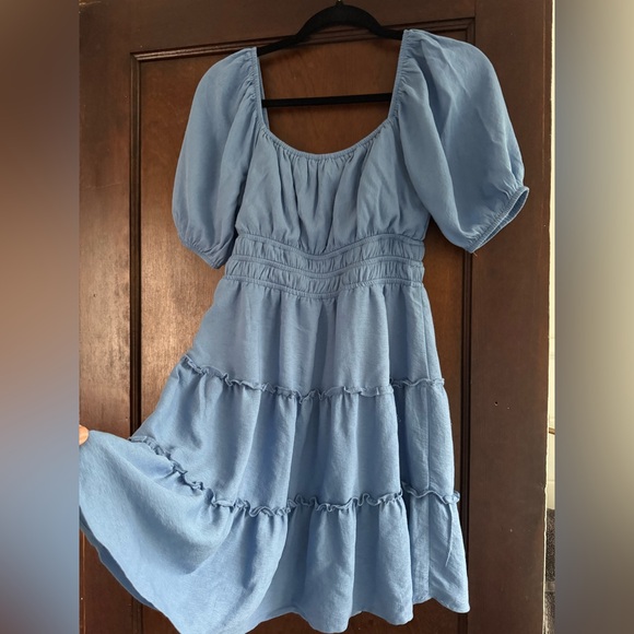 Blue Cottage Core Boho Dress, Medium - Picture 2 of 4